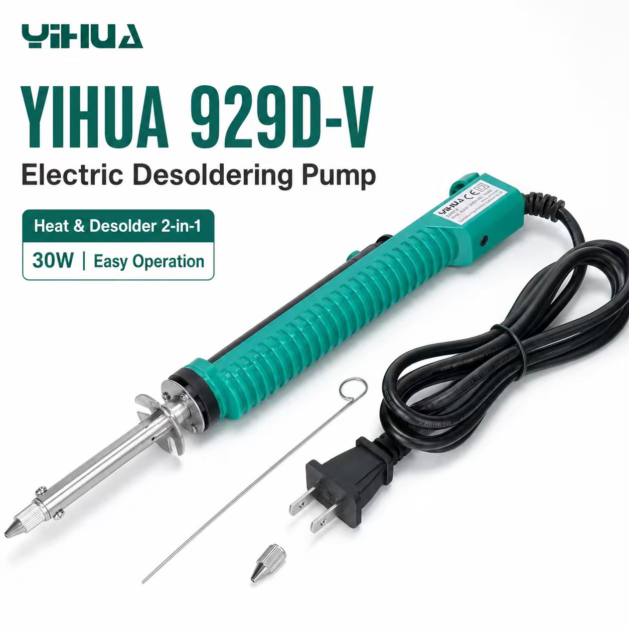 YIHUA 929D‑V 30W 2‑in‑1 Electr - Desoldering Pump Electric Vacuum Station recension och pris